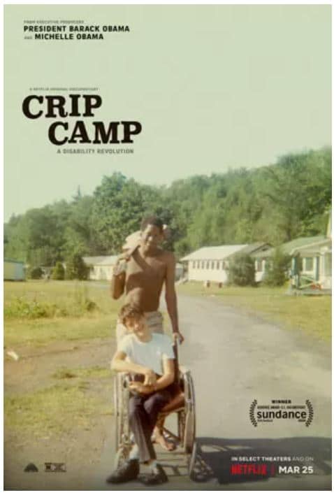 movie poster, CRIP CAMP: A DISABILITY REVOLUTION. Nefliz documentary.