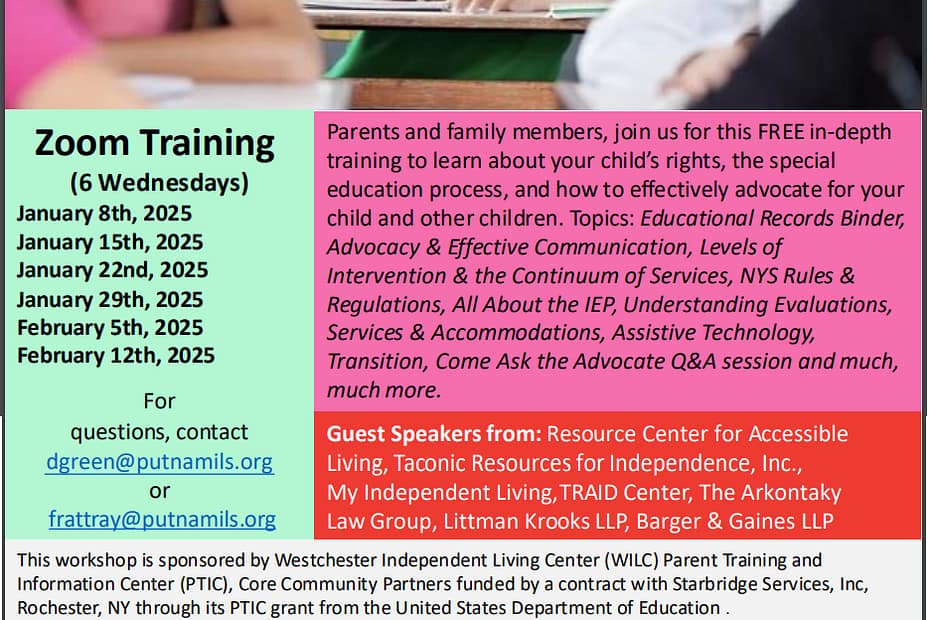 Family Empowerment Advocacy Series flyer. Details in the text